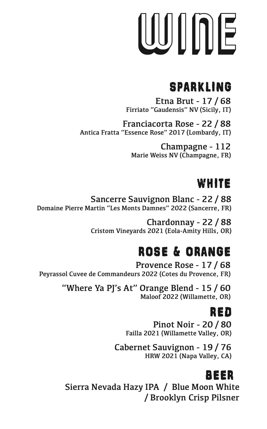 Menus Backstage Cocktail Lounge in Hoboken, NJ